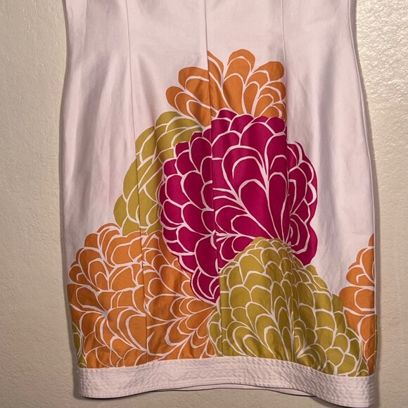 Jones New York Floral 6 Sleeveless Sheath Dress Pink/Orange/Green Y2K Retro - Picture 9 of 16